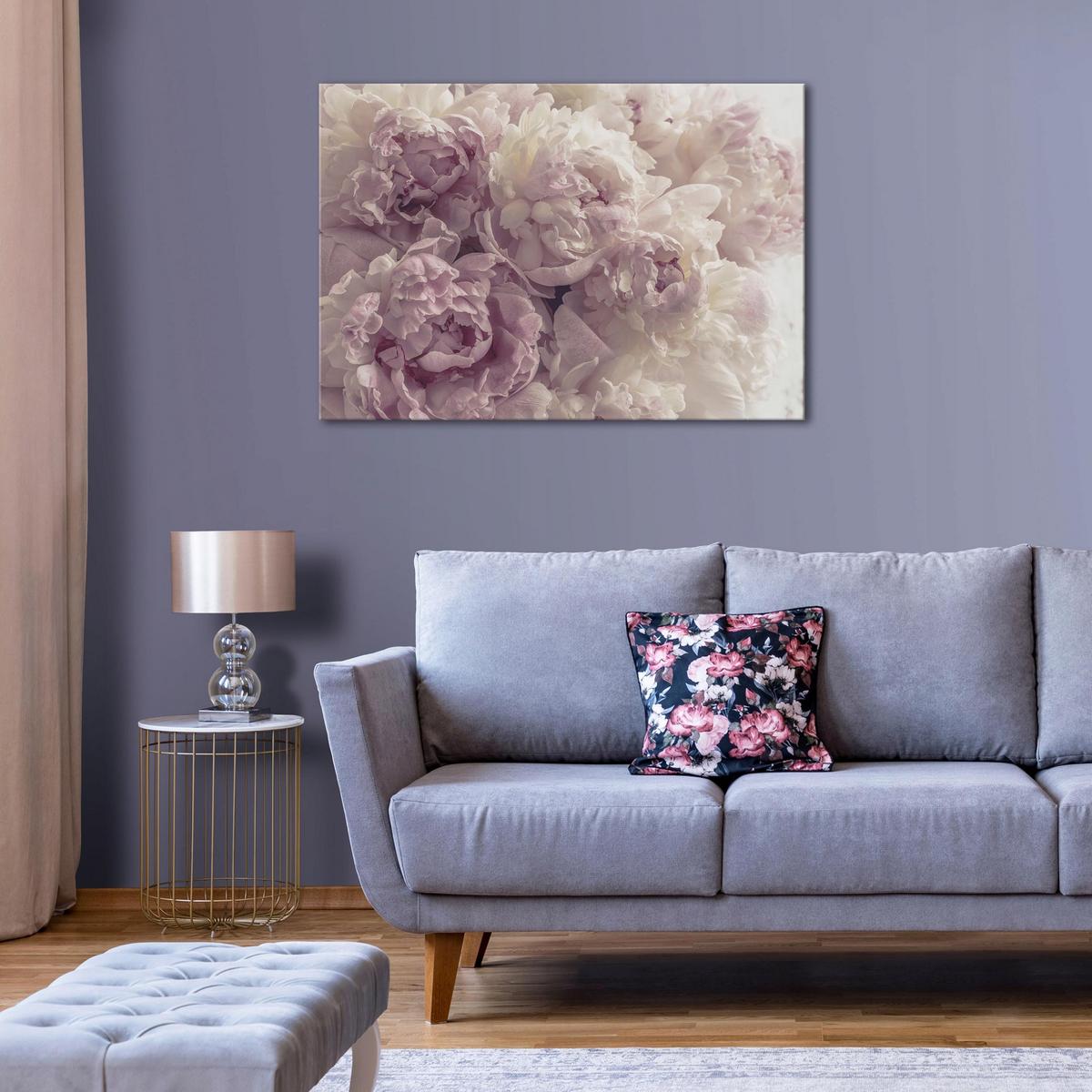 LEINWAND BILDER Blumen Schlafzimmer 60x40 - Multicolor, Holzwerkstoff (60/40cm) - Wallarena