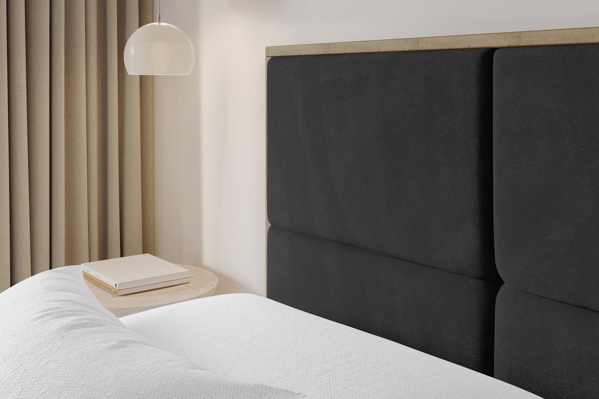 POLSTERBETT mit Bettkasten und Lattenrost, Boxbett ohne Matratze - LILA 140x200 Schwarz - Schwarz, Holzwerkstoff/Textil (140/200cm) - ALTDECOR