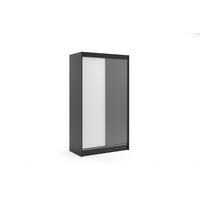 KLEIDERSCHRANK VILAN mit Lamel - 120 cm - Schwarz - Schwarz, Holzwerkstoff (120/215/61cm) - ALTDECOR