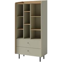 BÜCHERREGAL Alex mit 2 Schubladen, Eukalyptus - Eukalyptusholzfarben/Schwarz, Holzwerkstoff (80/170/42cm) - Beautysofa