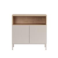 SIDEBOARD 2 Türen Fach Kaschmir- und Holzdekor 40/80/80 cm - Beige, Holzwerkstoff (40/80/44cm) - Calicosy