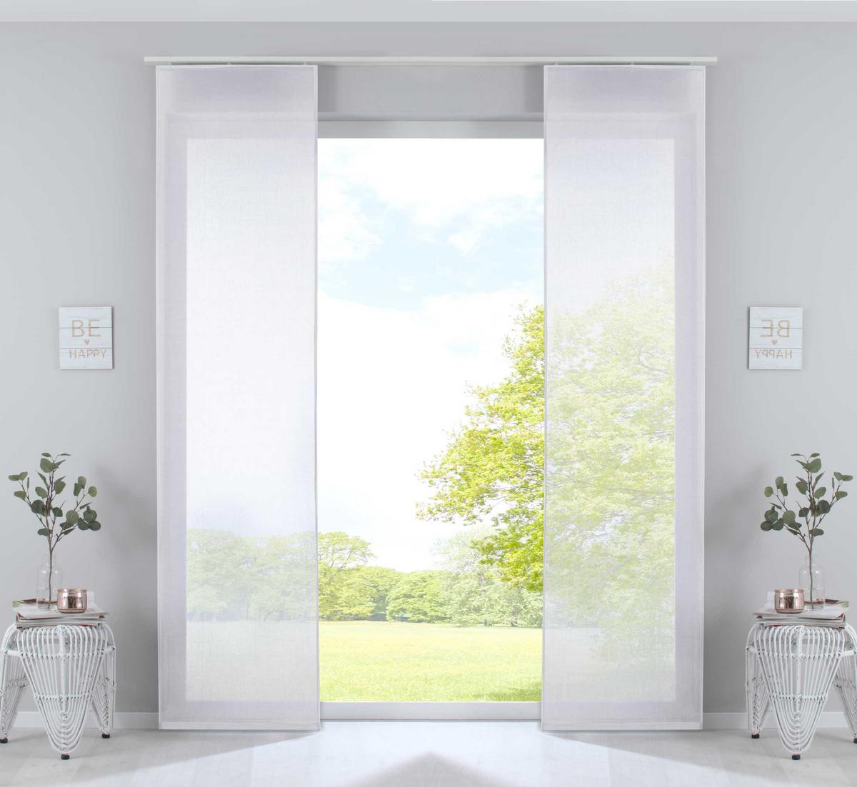 SCHIEBEGARDINE 2ER SET »Nizza« HxB 245x60 cm Weiß - Weiß, Textil (60/245cm) - Gardinenbox