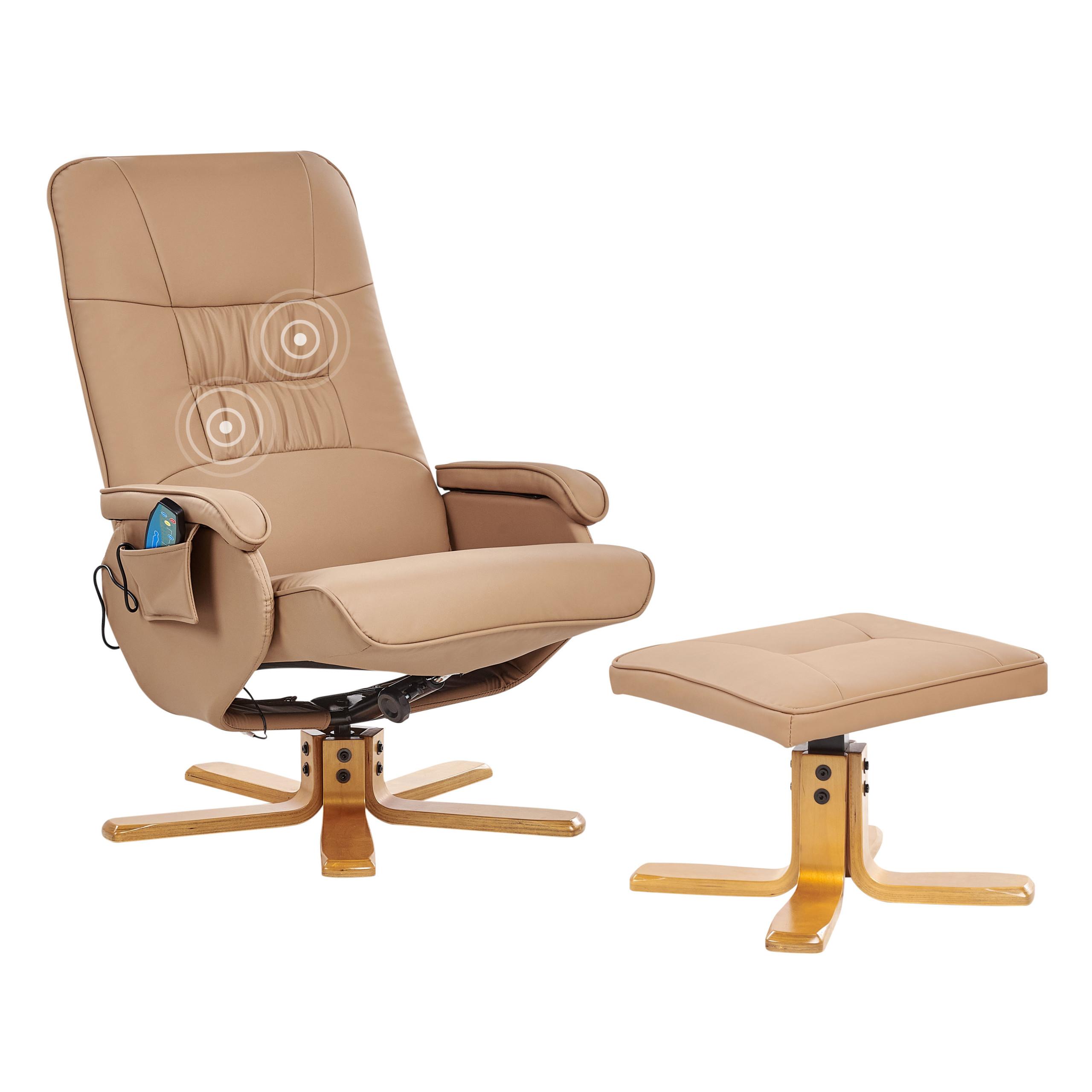 MASSAGESTUHL Hellbraun Relaxpro - Hellbraun, Kunststoff (68/98/50cm) - Beliani