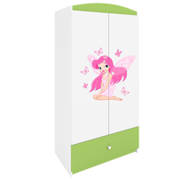 KINDERKLEIDERSCHRANK Elfe I - Grün, Holzwerkstoff (90/175/52cm) - RAUMHIRSCH FURNITURE