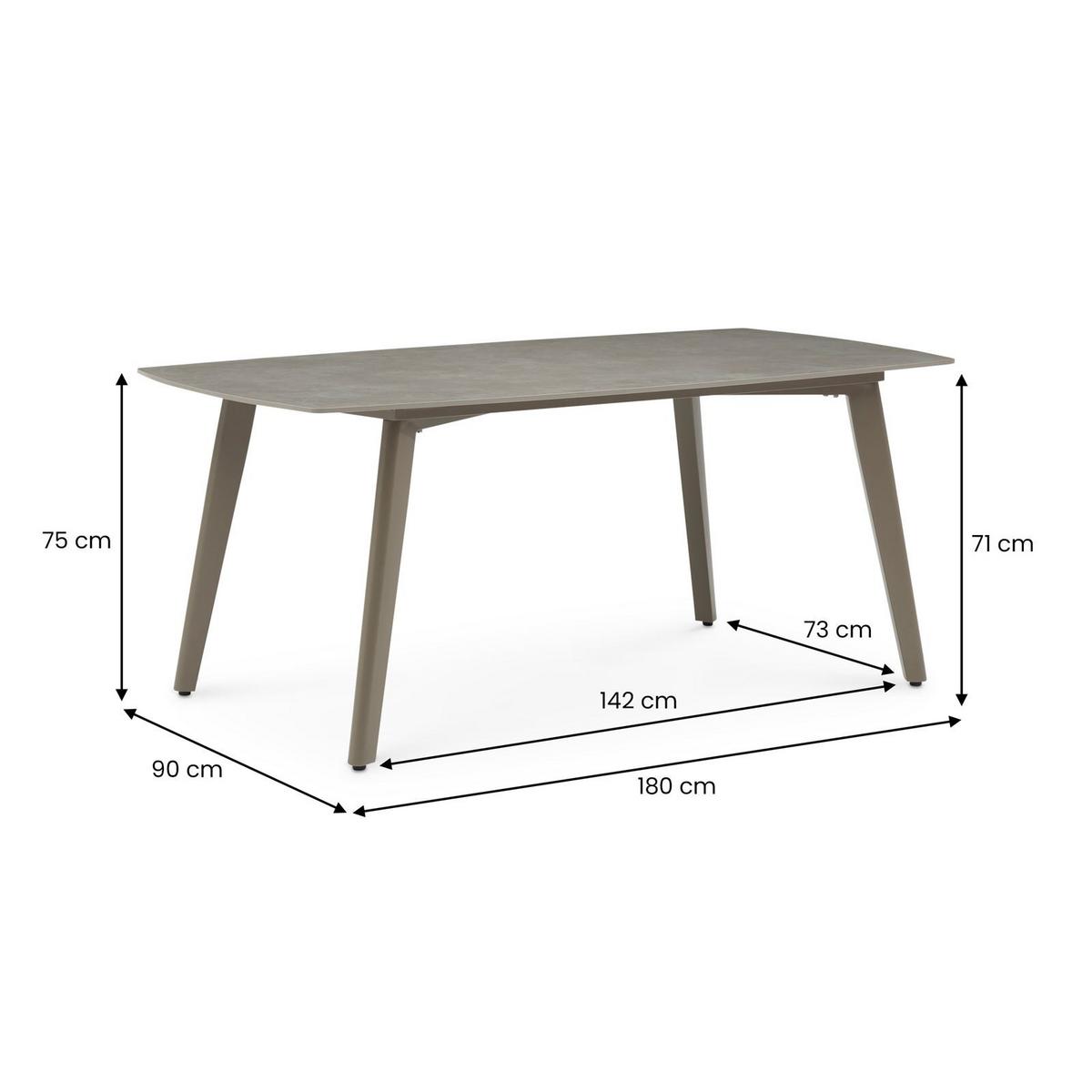 GARTENTISCH MEZA - Champagner, Metall (90/180/75cm) - IDIMEX