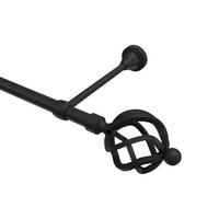 GARDINENSTANGE Primus Paolo 120 cm, 1-läufig (ohne Ringe), 16 mm Ø Schwarz - Schwarz, Metall (120cm) - INTERDECO