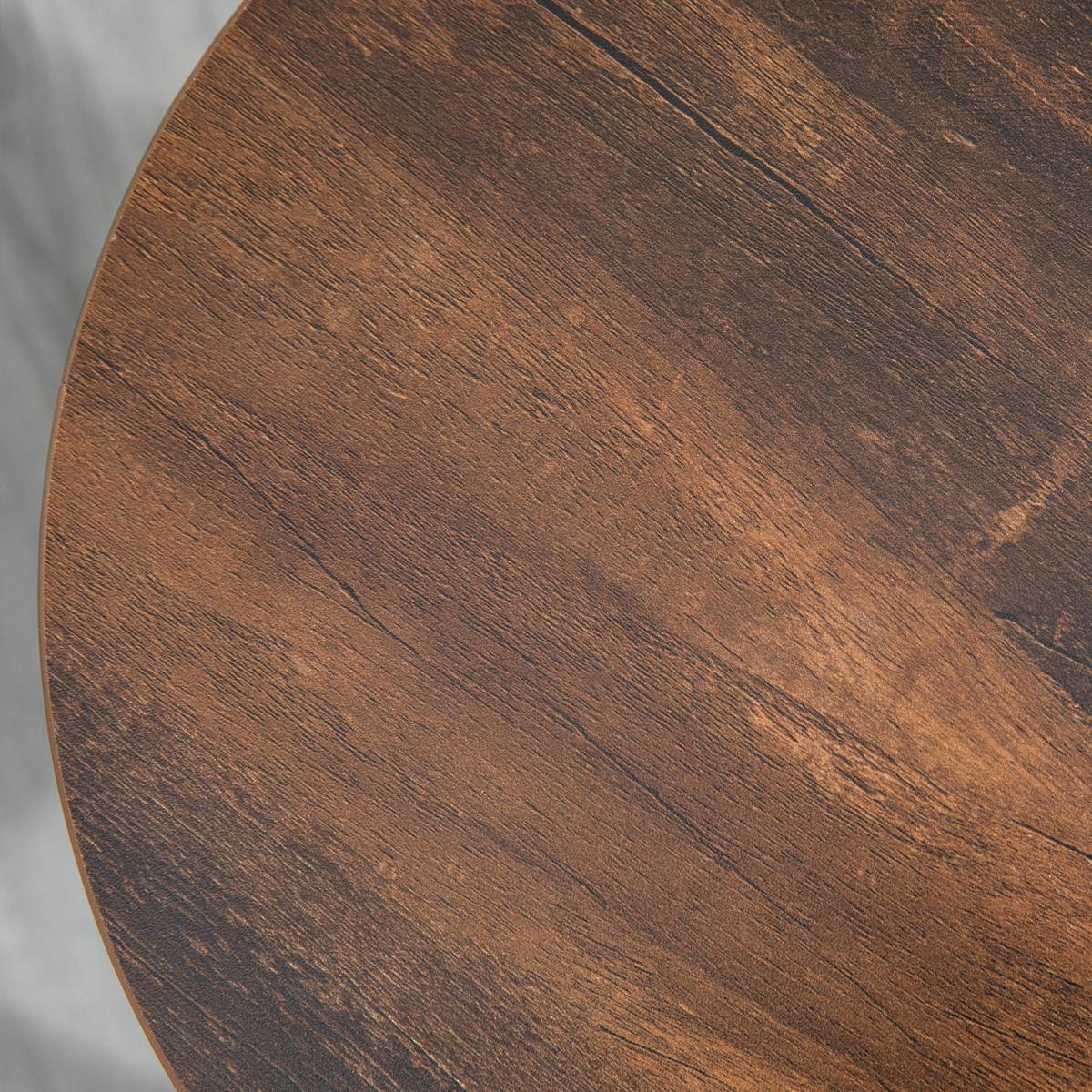 TRESENSTÜHLE 4ER-SET aus Stahl Rustikales Braun Schwarz - Braun, Holzwerkstoff (42/65/42cm) - HOMCOM