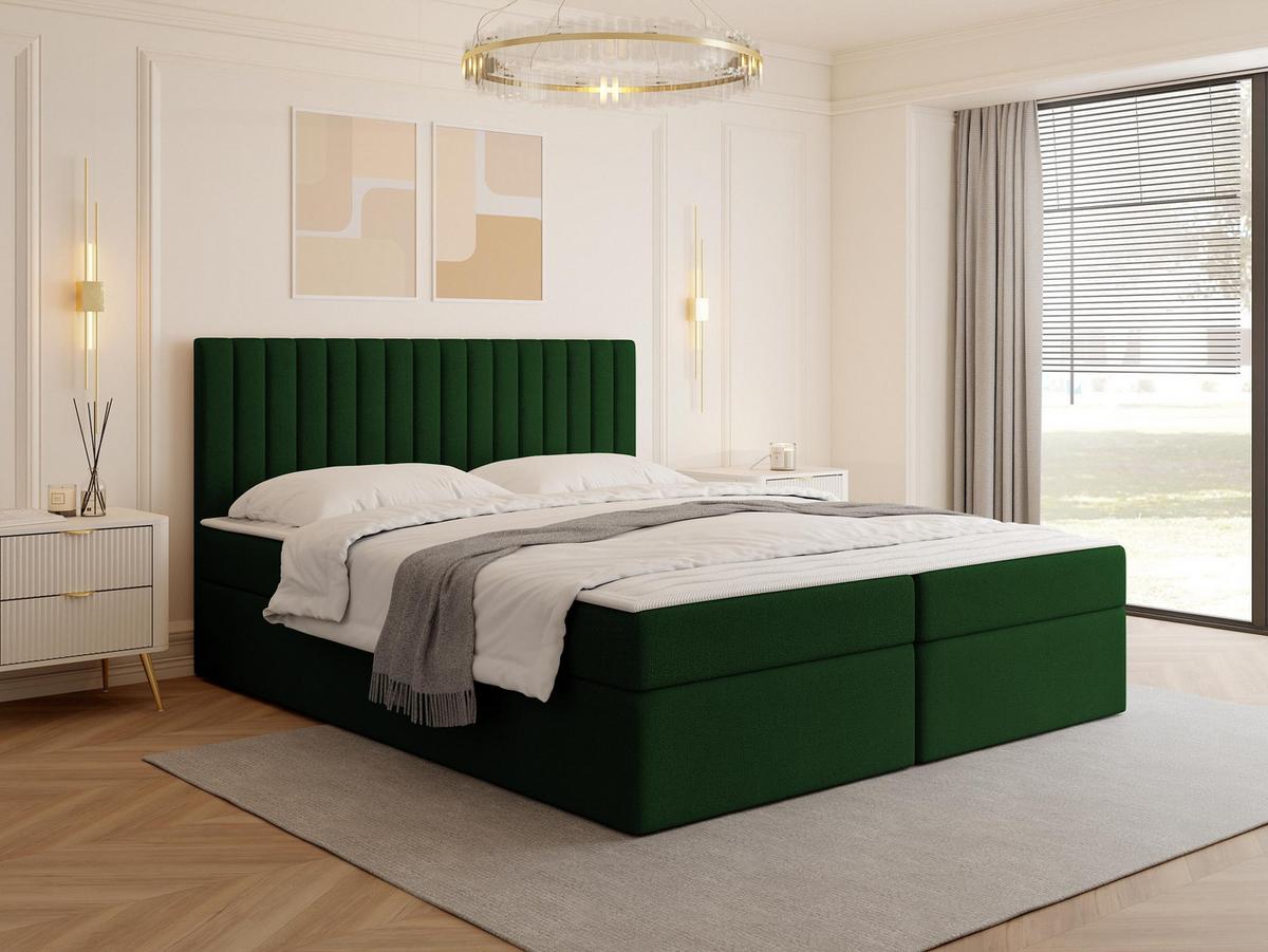 BOXBETT Tirulo - H3 - Smaragdgrün/Schwarz, Holzwerkstoff/Kunststoff (160/200cm) - MIRJAN24
