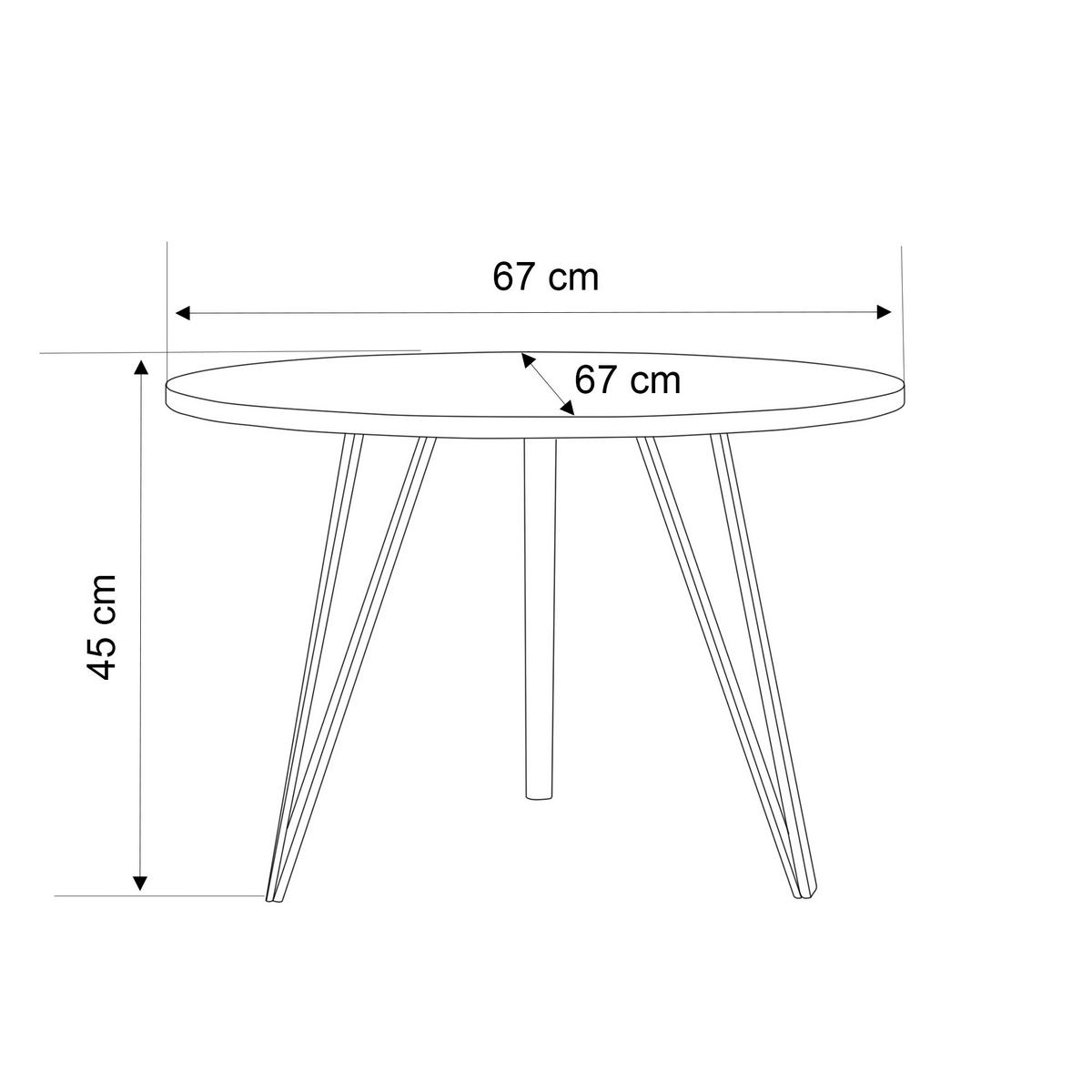 COUCHTISCH RIO mit goldener Kante – Kaschmir - Kaschmir, Holzwerkstoff (67/67/45cm) - Idohome