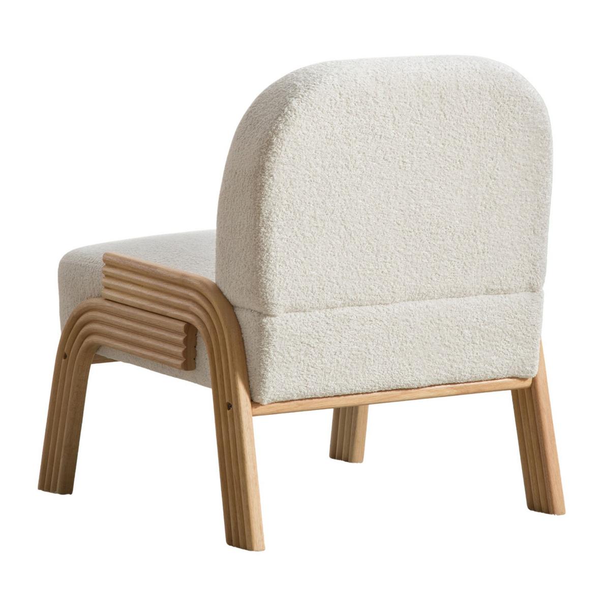 SESSEL aus chenille und massivholz, skandinavisches design und armlos - Creme, Textil (72/78/61cm) - Urban Meuble