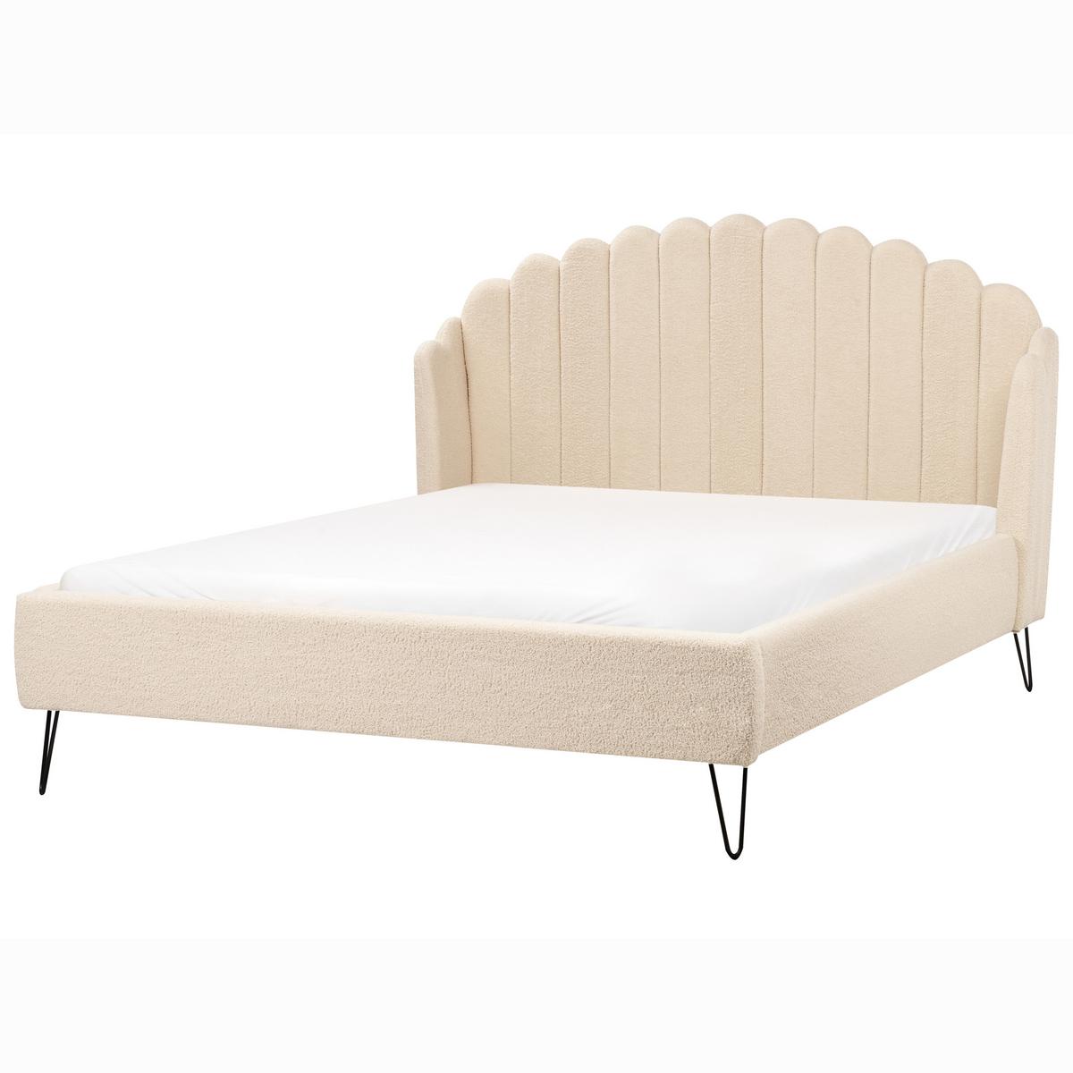 POLSTERBETT mit Lattenrost 160x200 cm Beige Ambillou - Beige, Textil (160/200cm) - Beliani