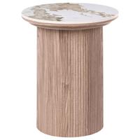 BEISTELLTISCH Keramik Braun Dora - Weiß, Keramik (45/45/50cm) - Beliani