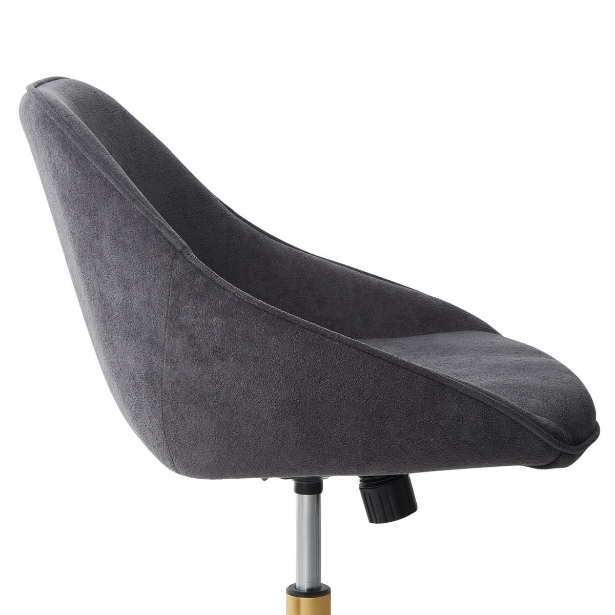 SCHREIBTISCHSTUHL Samtstoff Dunkelgrau Bardsdale - Dunkelgrau, Textil (54/77/54cm) - Beliani