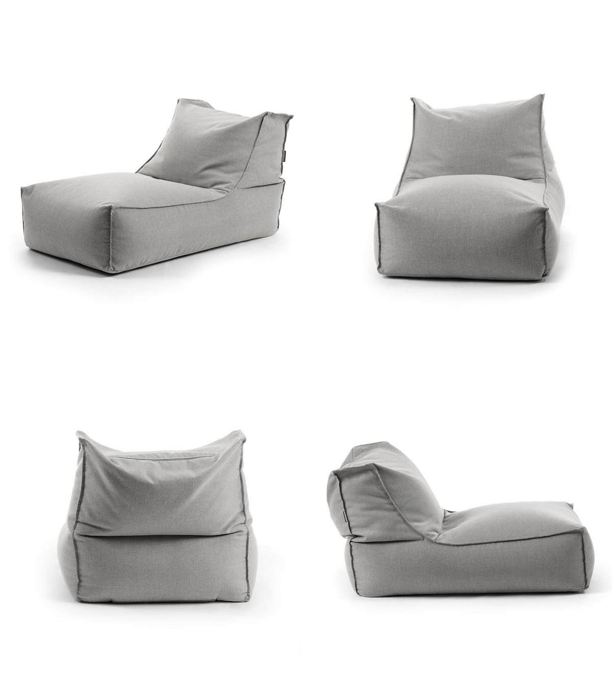 OUTDOOR SITZSACK und Hocker Der Sundowner - Hellgrau, Textil (60/65/95cm) - Mokebo