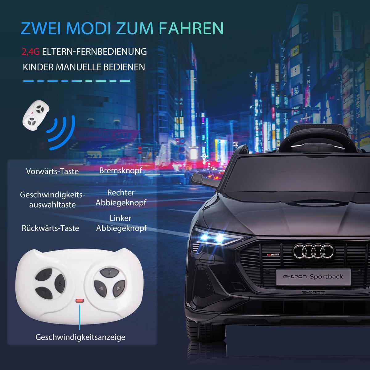 KINDERFAHRZEUG Elektroauto Elektro Kinderauto für kinder ab 3 Jahre Schwarz - Schwarz, Metall (108/60/47cm) - HOMCOM