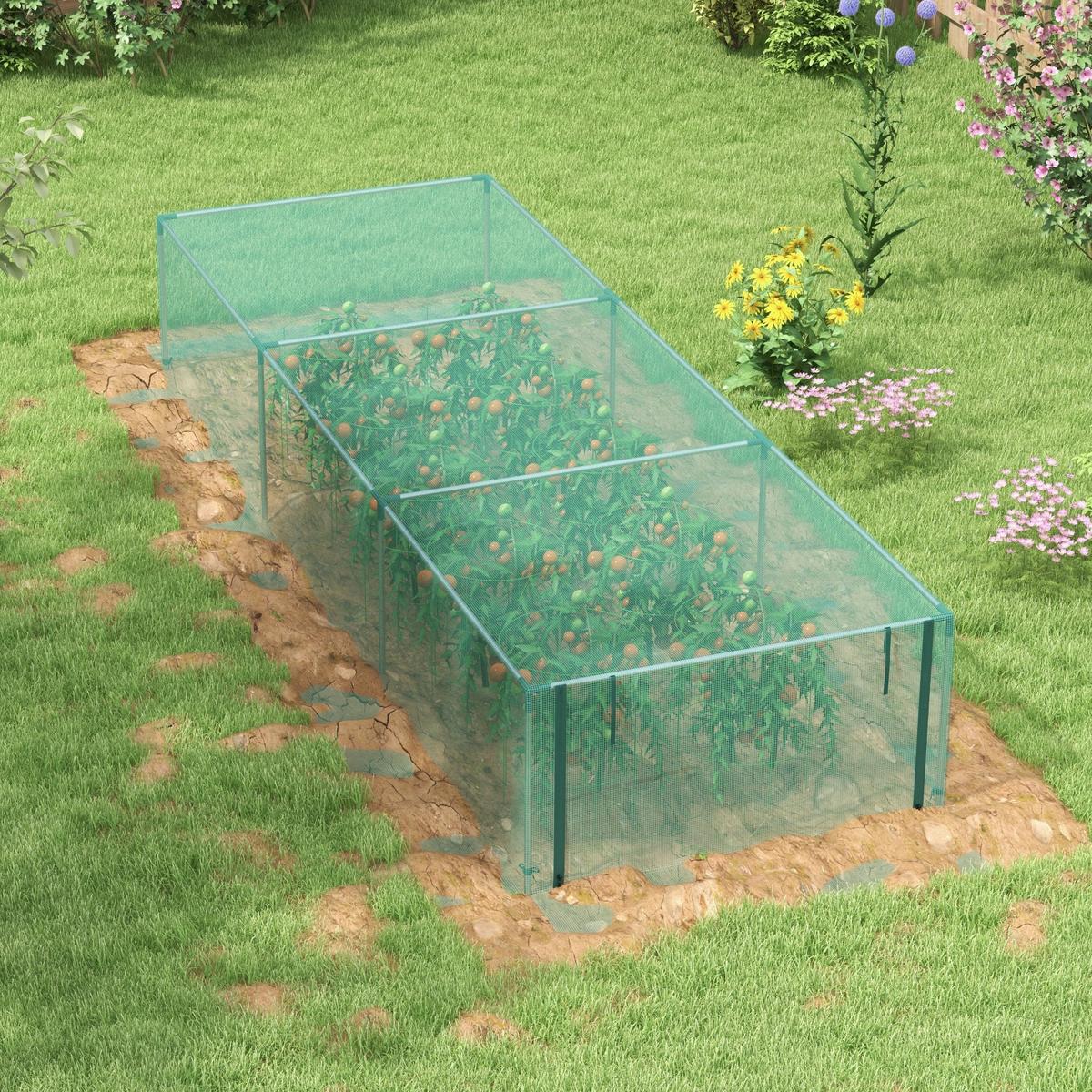 PFLANZENSCHUTZZELT mit Reißverschlusstür, für Garten, Balkon, Stahl, Grün - Grün, Metall (373/62.5/125cm) - Outsunny