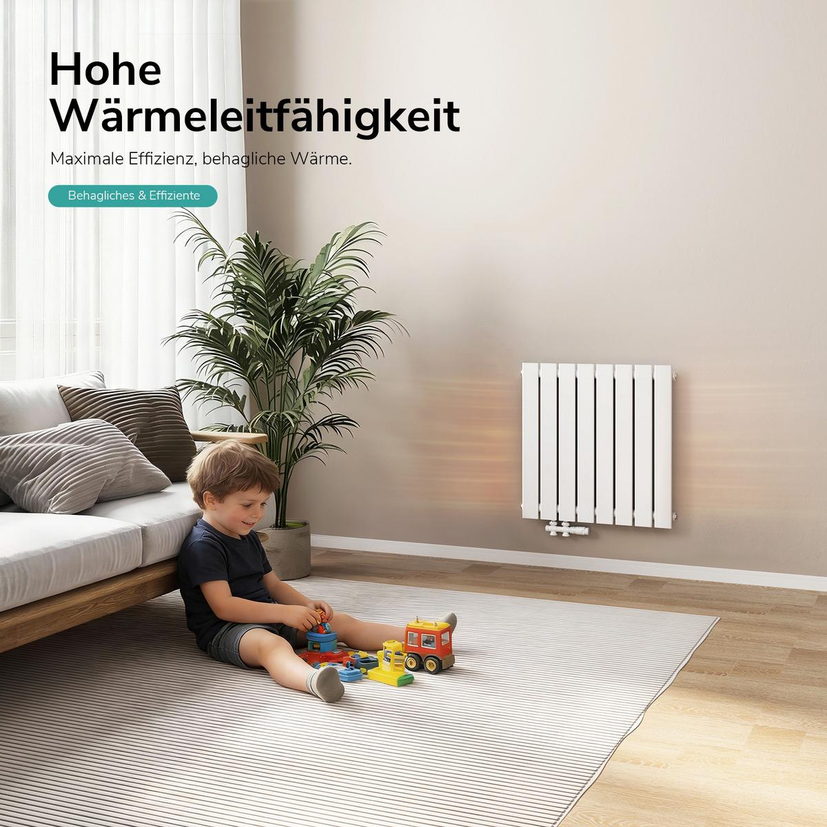 HEIZKÖRPER Flachheizkörper Weiß 63/62/5,2 cm - Weiß, Metall (62/63/5.2cm) - EMKE