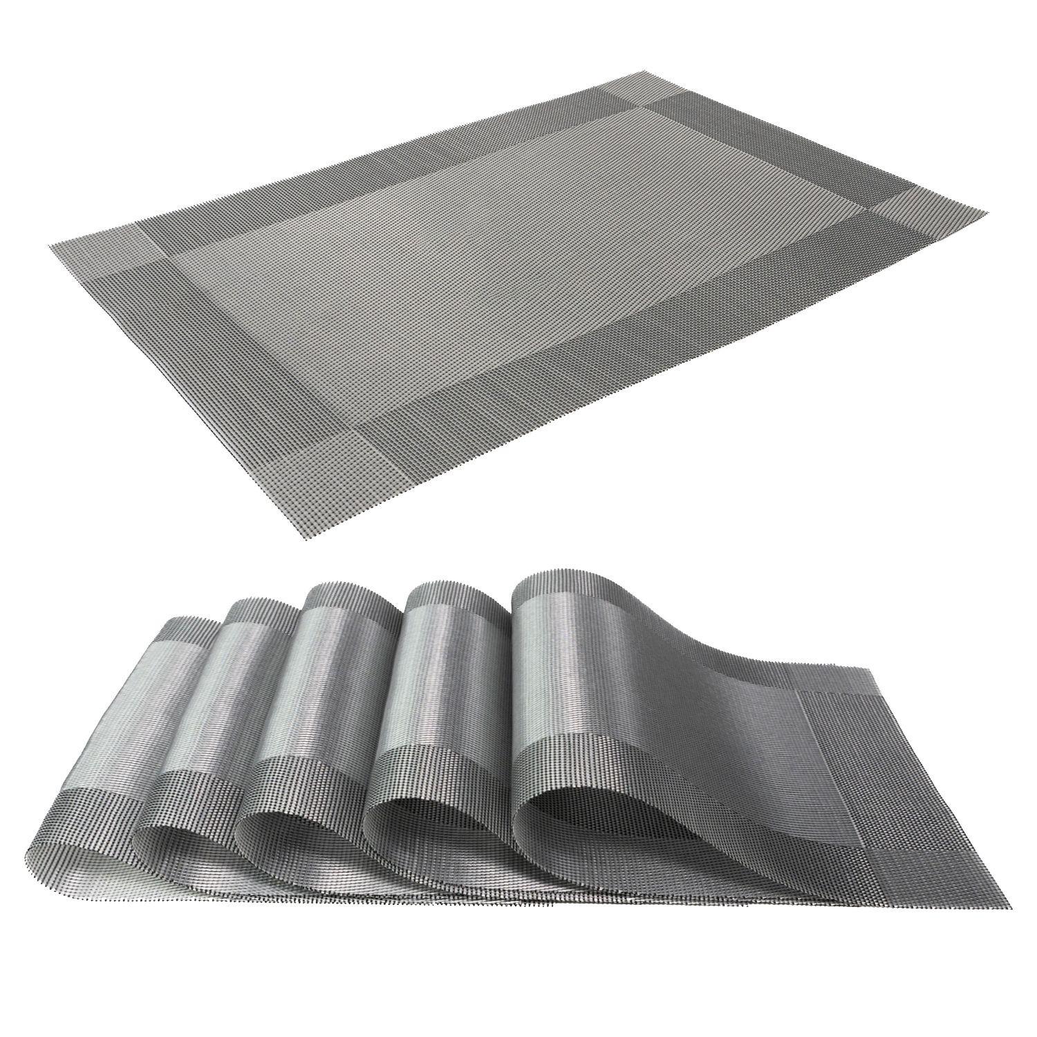 PLATZSET Untersetzer 45/30 cm (6er-Set) - Grau, Kunststoff (45/30/0.16cm) - Intirilife