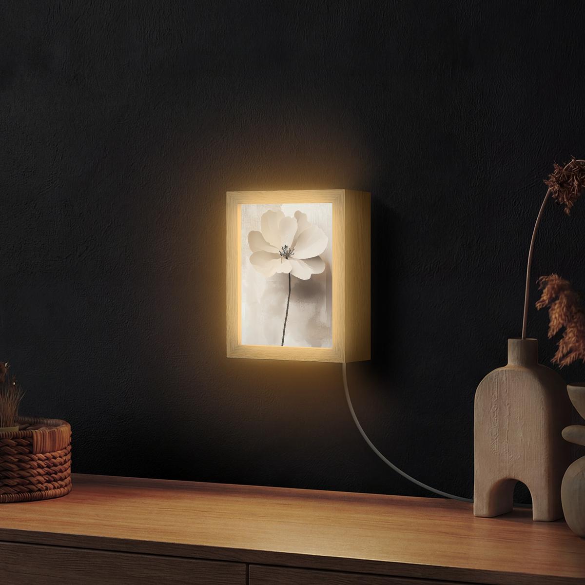 WANDLEUCHTE Blume - Beige - Farbe - Schatten 15x20 cm - Beige, Holzwerkstoff (15/20/8cm) - OnlyWow