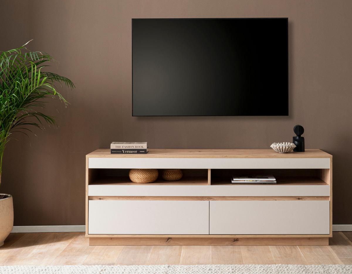 TV-LOWBOARD Kaschmir, Eiche Artisan 162 cm, TV Unterteil mit Schubkästen - Kaschmir/Eiche Artisan, Holzwerkstoff/Metall (162/60/45cm) - Furn.Design