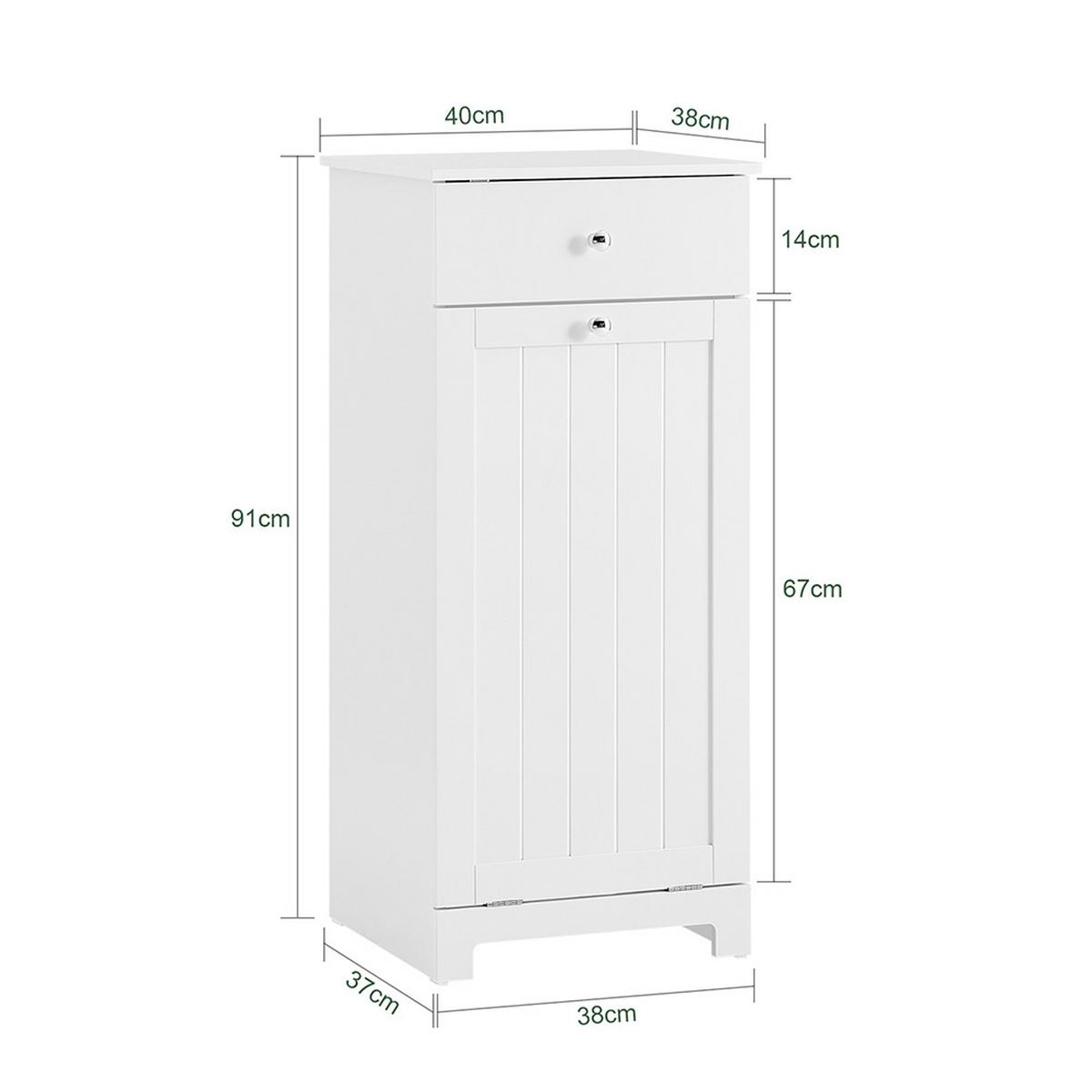 BADUNTERSCHRANK mit einer Schublade Weiß 40x38x90cm Funktional - Weiß, Holzwerkstoff (38/90/40cm) - SoBuy