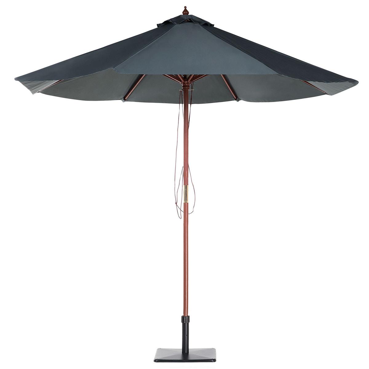 SONNENSCHIRM 270 cm dunkelgrau Toscana - Dunkelgrau/Dunkelbraun, Textil (270/270cm) - Beliani