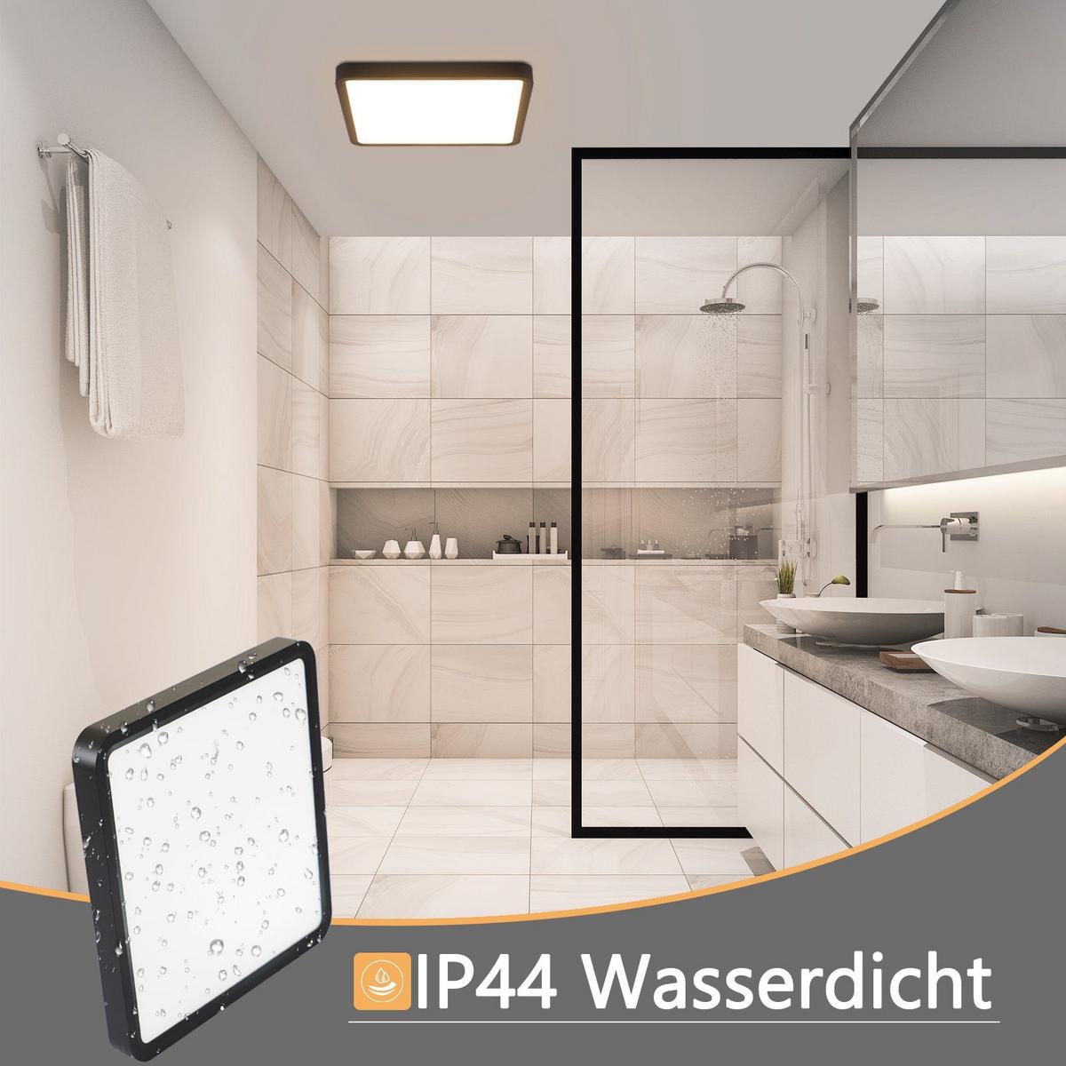 LED-DECKENLEUCHTE Energie 23/23/2 cm - Schwarz, Kunststoff (23/23/2cm) - Nettlife