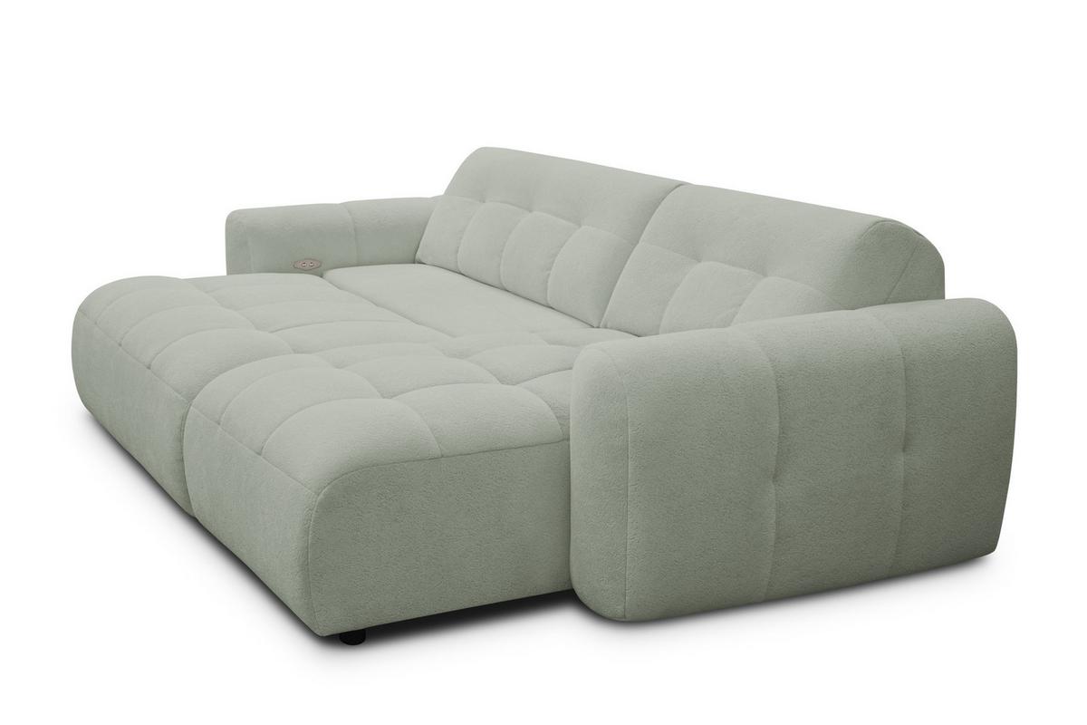 ECKSOFA LUMERO 4-Sitzer RECHTS, hellgrün - Schwarz/Hellgrün, Holz/Textil (275/166cm) - Courtois Laville