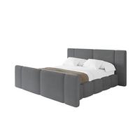 POLSTERBETT mit Bettkasten, Fußteil und Lattenrost, Bett mit Matratze H3/H4 - NILO-Z 120x200 Dunkelgrau - Graphitfarben, Holzwerkstoff/Textil (120/200cm) - ALTDECOR