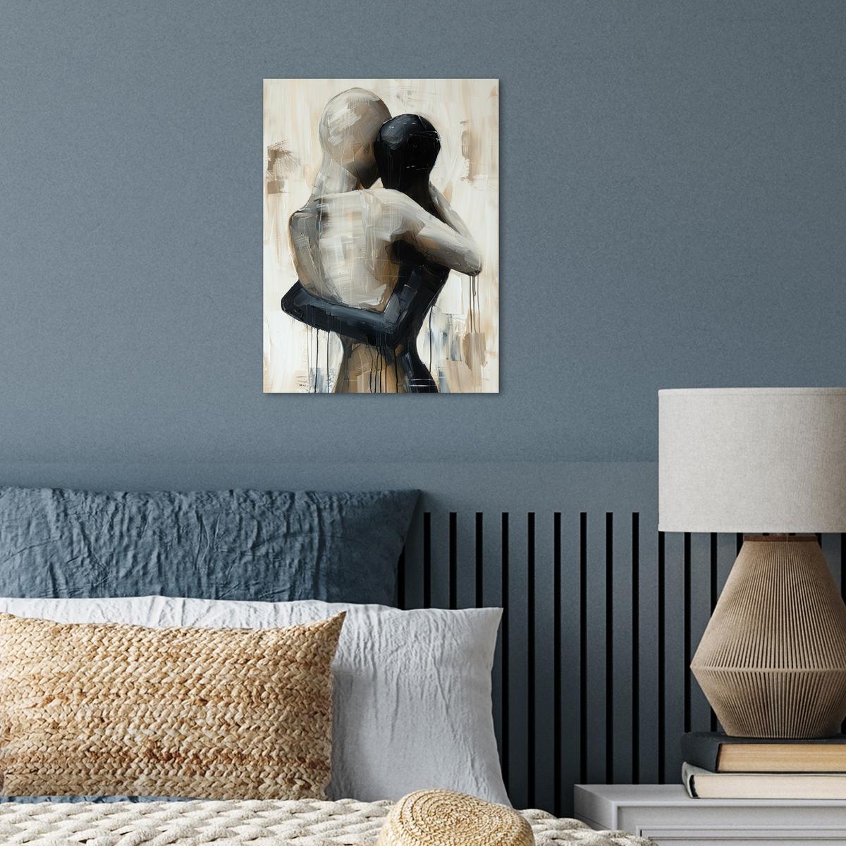 POSTER Abstrakt - Liebe - Schwarz und weiß - Modern Wandbilder 30x40 cm - Schwarz, Papier (30/40/0.1cm) - MuchoWow