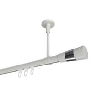 GARDINENSTANGE INNENLAUF Sonette Tanara 520 cm (geteilt in 4 x 130 cm), 1-läufig, 20 mm Ø Weiß - Chromfarben/Weiß, Metall (520cm) - INTERDECO
