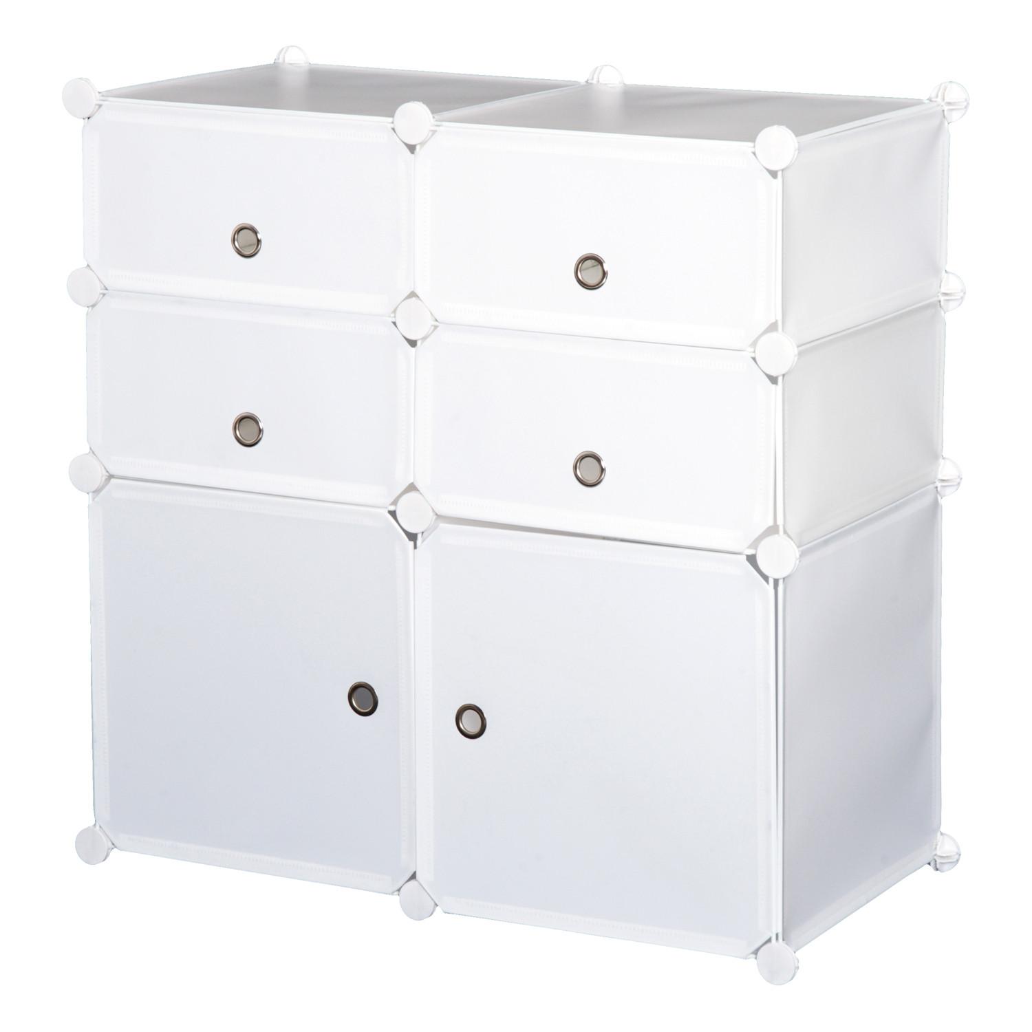 SCHUHSCHRANK, Kunststoff, Stahl, Weiß - Weiß, Kunststoff (37/73/75cm) - HOMCOM