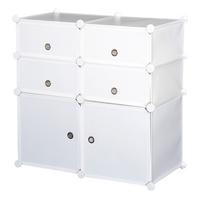 SCHUHSCHRANK, Kunststoff, Stahl, Weiß - Weiß, Kunststoff (37/73/75cm) - HOMCOM