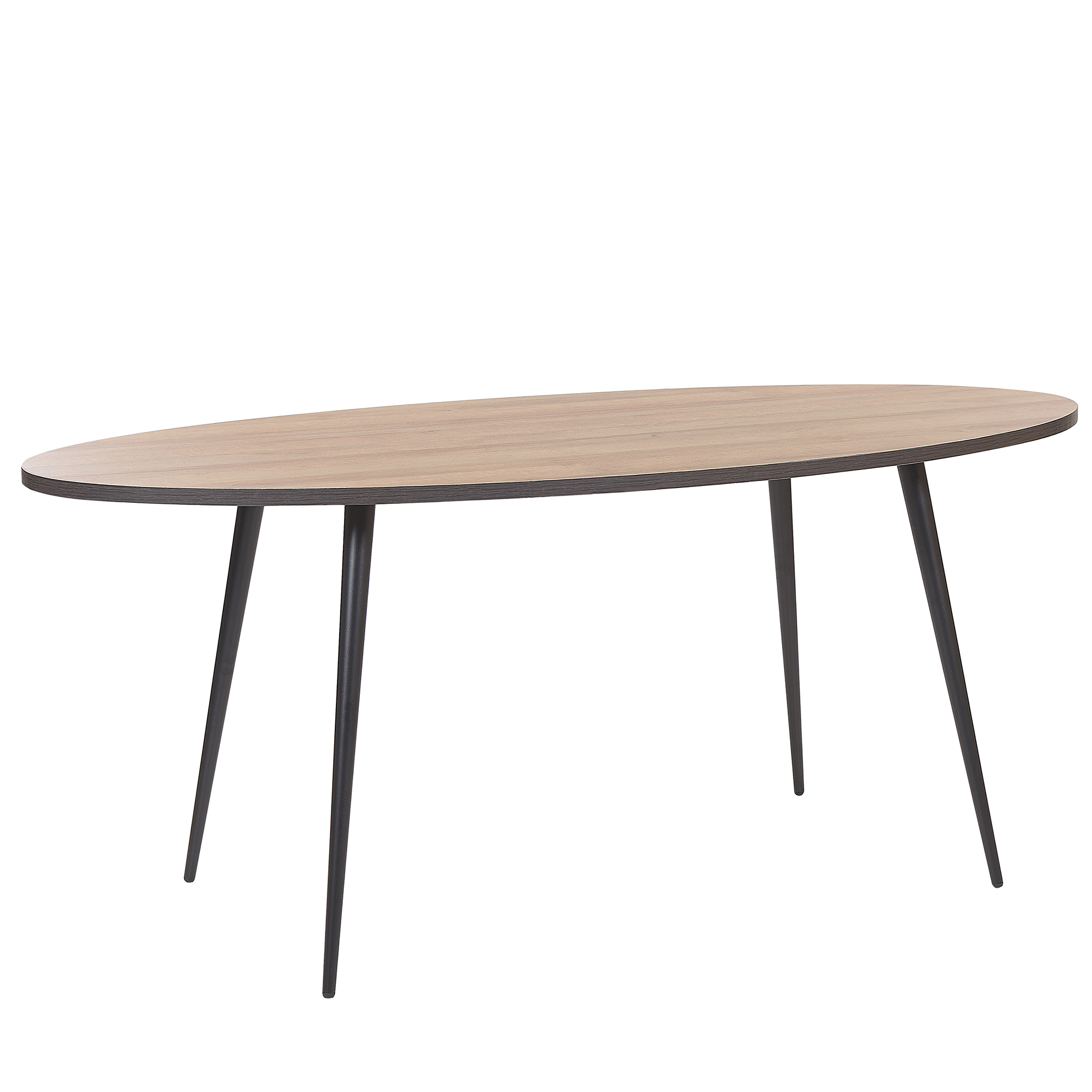 ESSTISCH 180/90/76 cm Dunkelbraun, Schwarz Oval Ottawa - Dunkelbraun, Holzwerkstoff (180/90/76cm) - Beliani