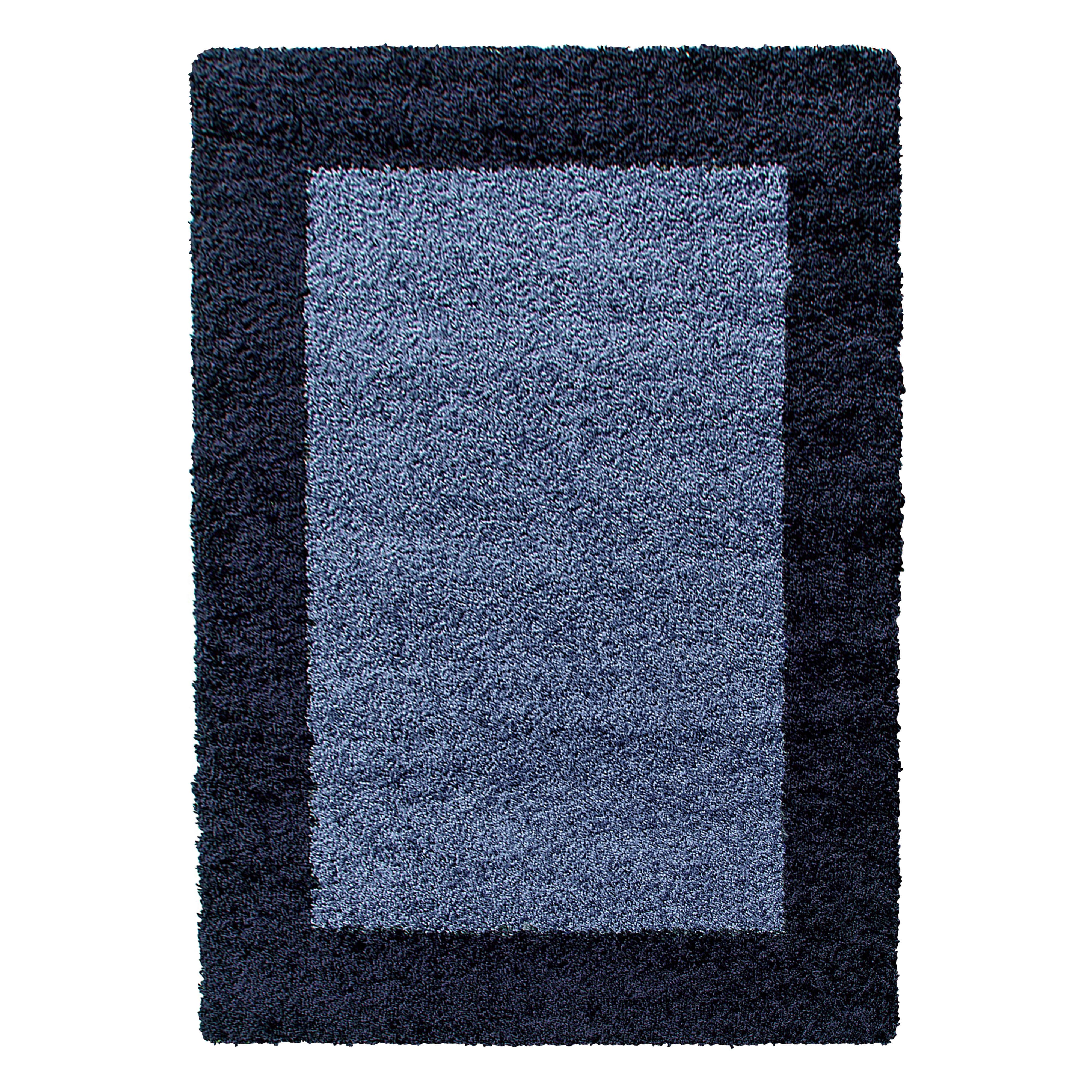 HOCHFLORTEPPICH RHEIN, mit Bordüre, Marineblau, 300 x 400 cm - Blau, Textil (400/300cm) - KADIMA DESIGN
