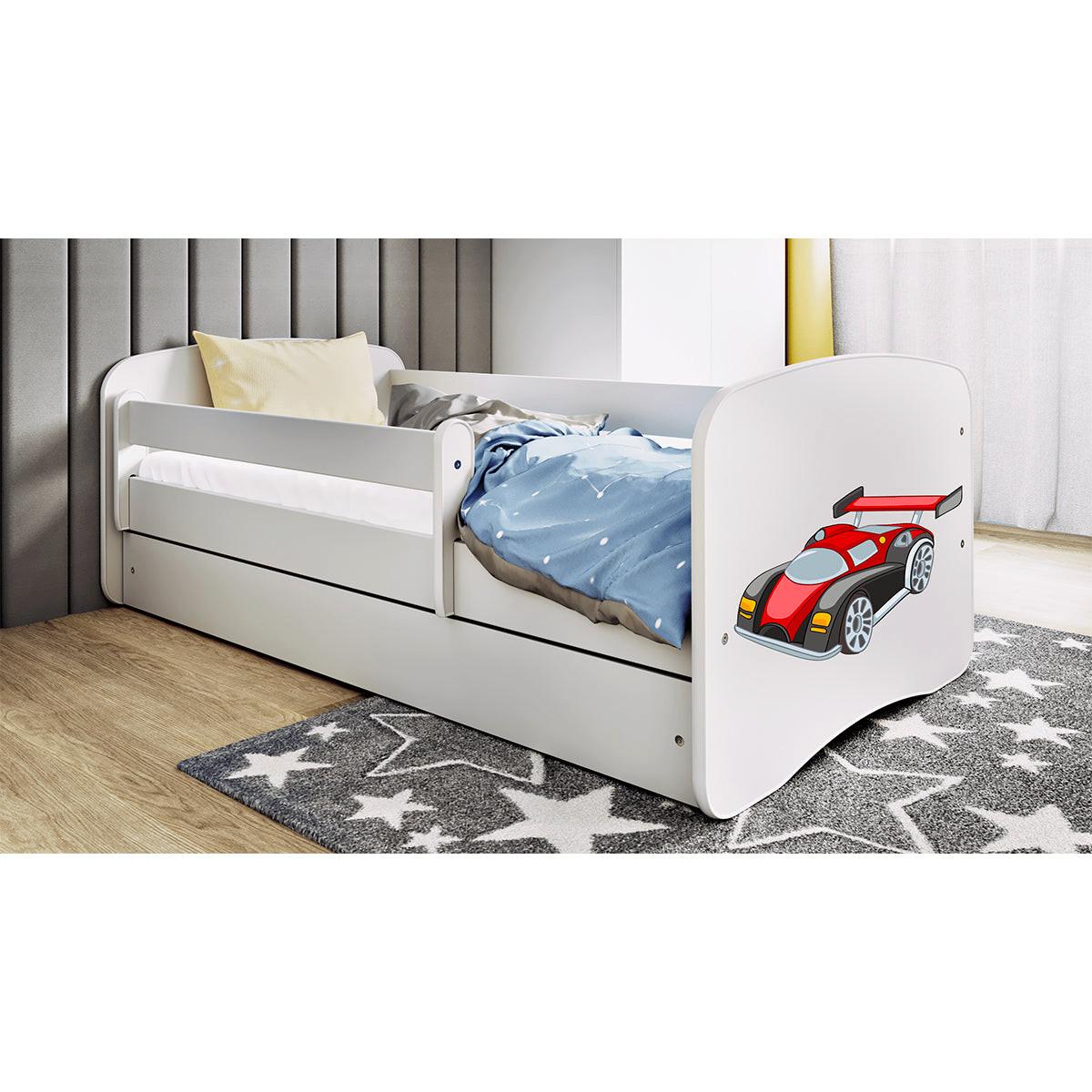 BETT Weiß - Kirschrot/Weiß, Holzwerkstoff (80/180cm) - Petits-meubles