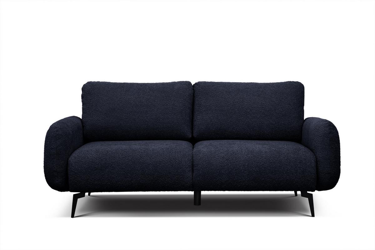 SOFA FEBE 3-Sitzer, marineblau - Schwarz/Dunkelblau, Holz/Textil (190/82/96cm) - Wozimo