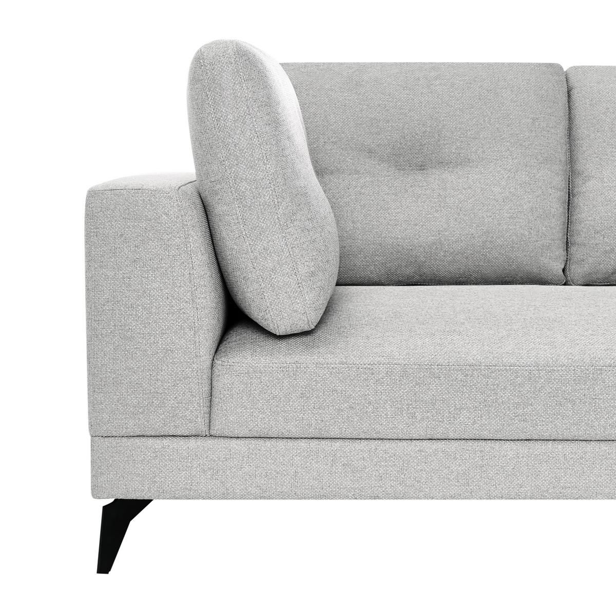 4-SITZER-SOFA Kunstleinen Grau Yuri - Dunkelgrau/Schwarz, Textil (302/88/100cm) - Beliani