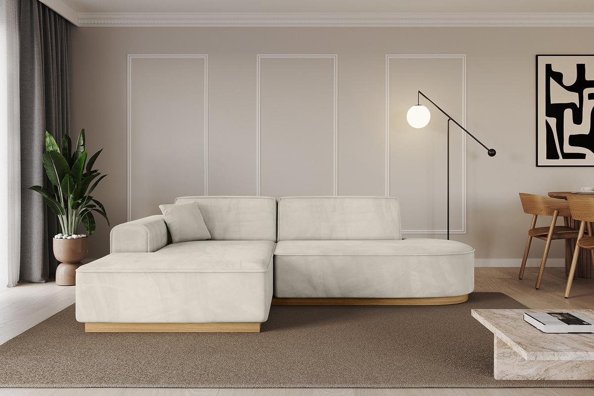ECKSOFA Ottomane Links IREA-L1-v2 - 234x171x83 cm Dunkelgrau - Ecru, Holzwerkstoff/Textil (234/171cm) - ALTDECOR