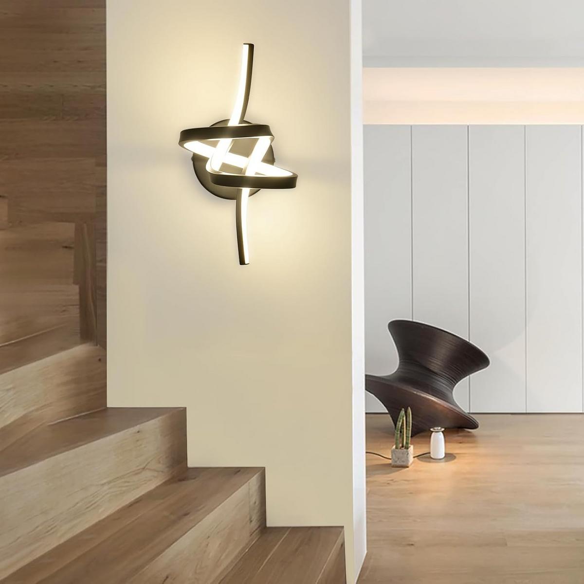 LED - WANDLEUCHTE Nebelthir 17.0/19.5/31.0 cm - Schwarz, Kunststoff (17/19.5/31cm) - ZMH