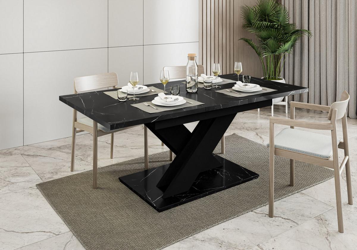ESSTISCH RUDEN Ausziehbar 140 - 180 / 80 x 76 cm - Hellgrau/Schwarz, Holz (140/80/76cm) - MASSENO