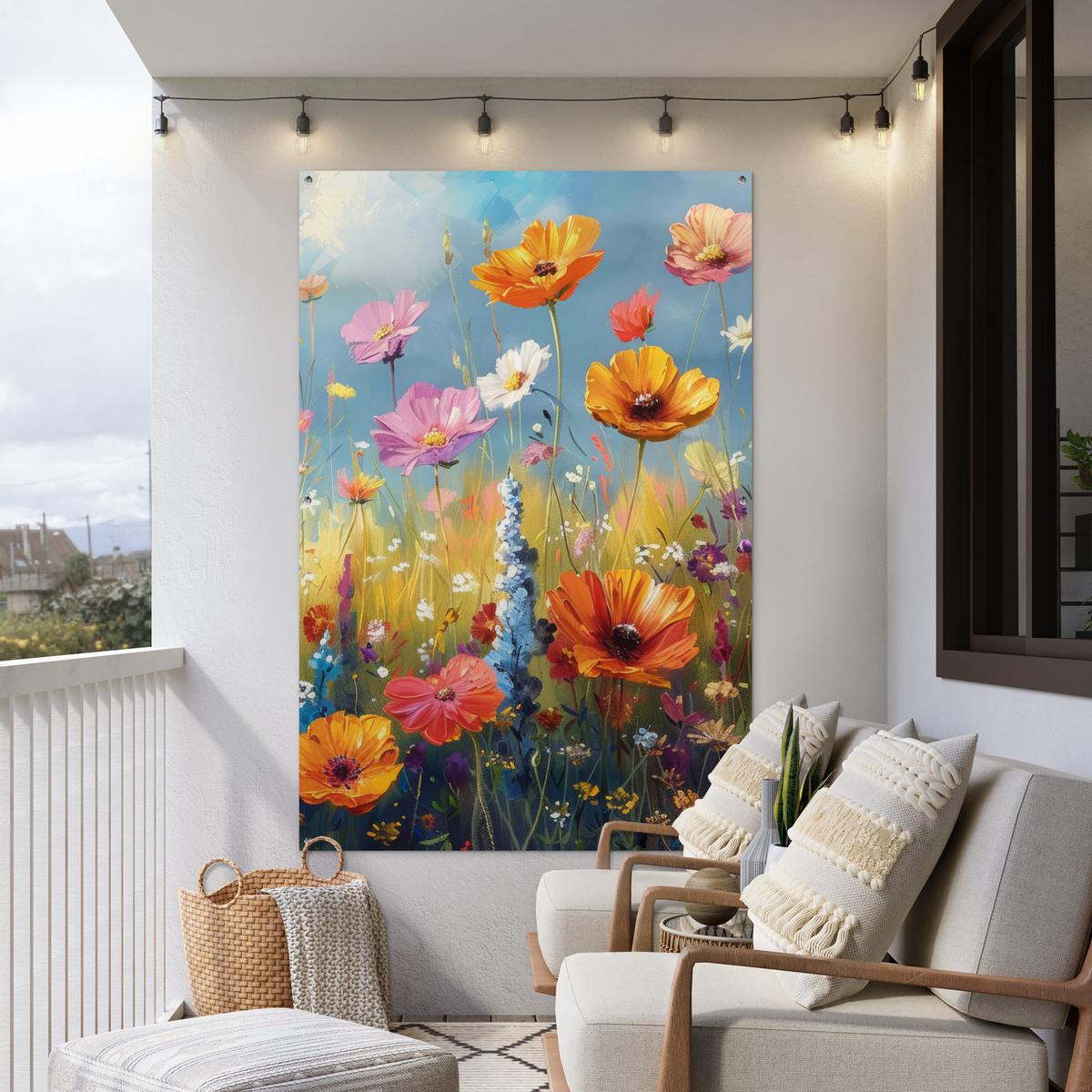 GARTENPOSTER Blumen - Natur - Botanik - Kunst Bild 120x180 cm - Hellblau, Kunststoff (120/180/0.2cm) - OnlyWow