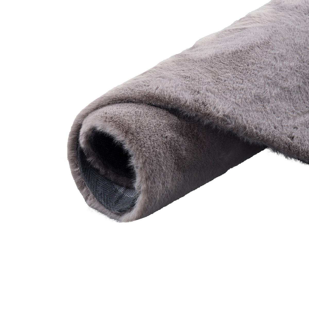 FELLTEPPICH LUXUS SUPER SOFT PLUSH RUND - Grau, Textil (80/80cm) - Pergamon