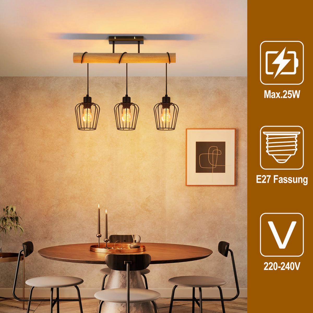 LED-DECKENLEUCHTE BURKE Ⅲ 52/13/43 cm - Braun, Metall (52/13/43cm) - Nettlife
