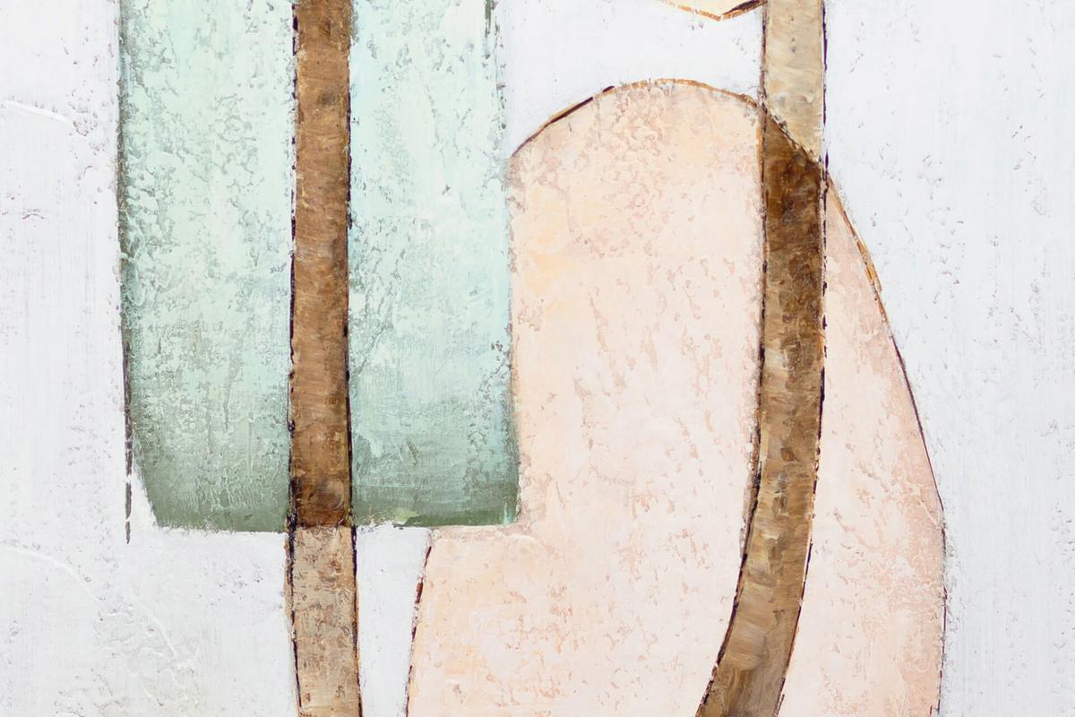 ACRYLBILD HANDGEMALT 60/90 cm - Pink/Grün, Holz/Textil (60/90cm) - KUNSTLOFT