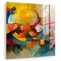 ACRYLGLASBILD Kunst - Abstrakt - Modern 90x90 cm - Gelb, Glas (90/90cm) - MuchoWow