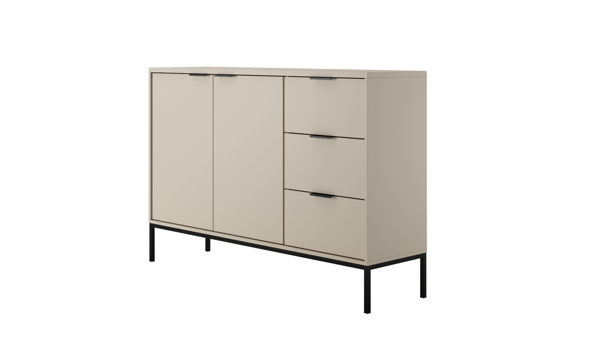 KOMMODE Austin 40/100,4/150 - Kaschmir/Schwarz, Holzwerkstoff (40/100/150cm) - RAUMHIRSCH FURNITURE