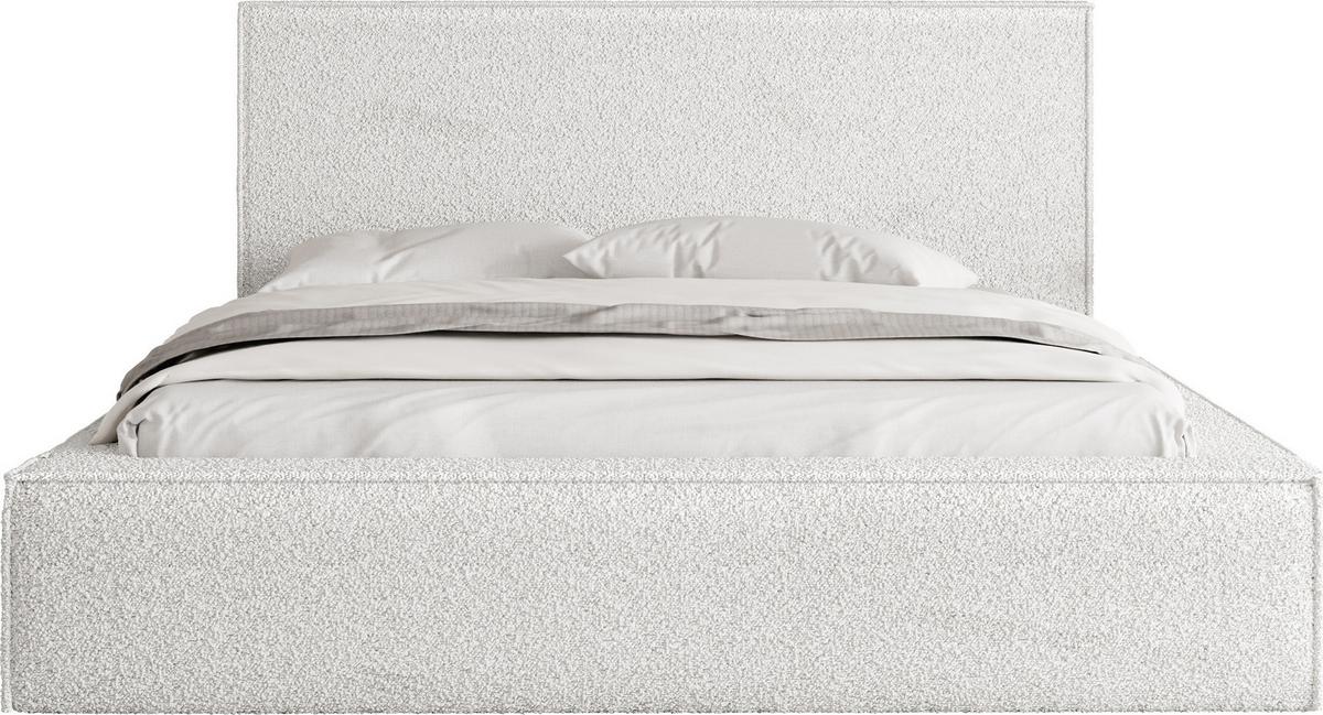 POLSTERBETT Terra mit Bettkasten, Creme Boucle 200x200 cm - Birkefarben/Schwarz, Holzwerkstoff/Kunststoff (200/200cm) - WFL GROUP