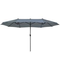 DOPPELSONNENSCHIRM dunkelgrau 270/460/247 cm Sibilla - Grau, Textil (460/270cm) - Beliani