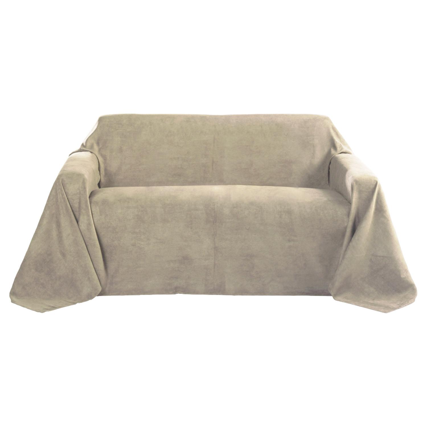 TAGESDECKE Romantica Wildleder Optik 210/280 cm Natur - Beige, Textil (210/280cm) - Beautissu 